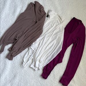 Lulu's Brown and White Fitted Polo Bodysuit Long Sleeve